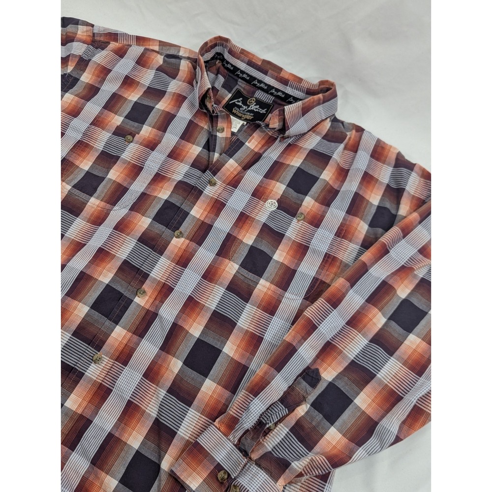 Wrangler Mens George Strait Shirt Mens 4X Big Red Rust White Button